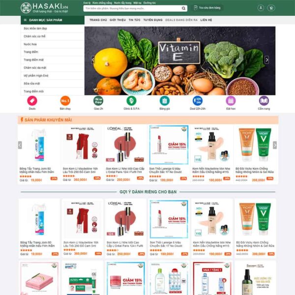 Theme wordpress bách hóa shop 03, Bán hàng, bách hóa, Mỹ phẩm, Shop, Spa