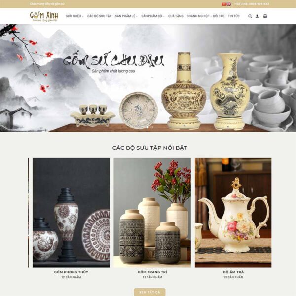 Theme wordpress bán gốm sứ 02, Bán hàng, Gốm sứ