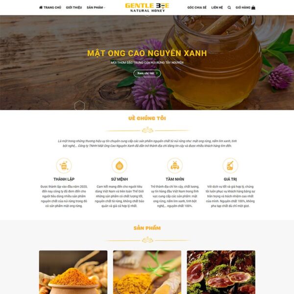 Theme WordPress bán mật ong 03, Bán hàng, Mật ong, Thực phẩm