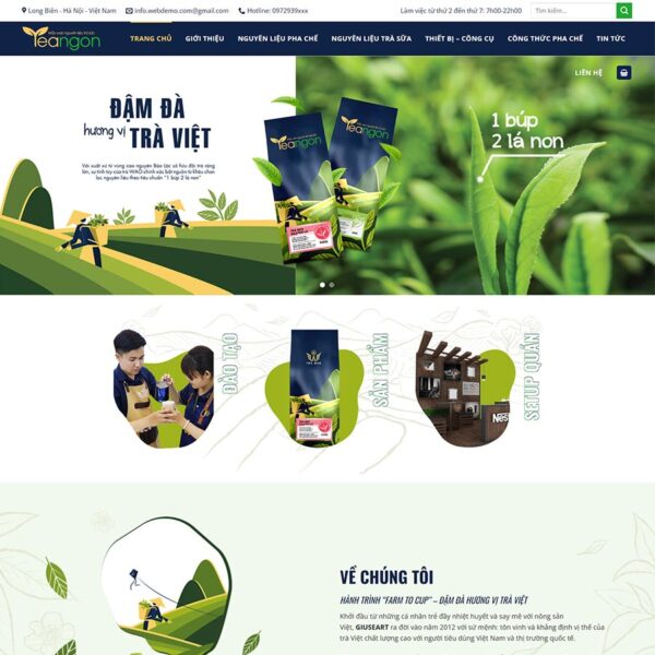 Theme wordpress bán nguyên liệu trà sữa 02, Bán hàng, Thực phẩm, nguyên liệu, Trà sữa