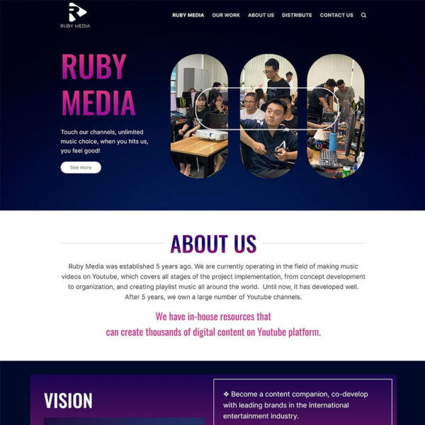 Theme WordPress công ty media network, Công ty, Landing Page, media, Youtube network