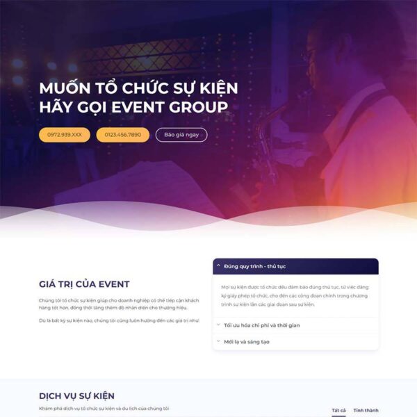 Theme WordPress công ty tổ chức sự kiện 07, Công ty, Sự kiện