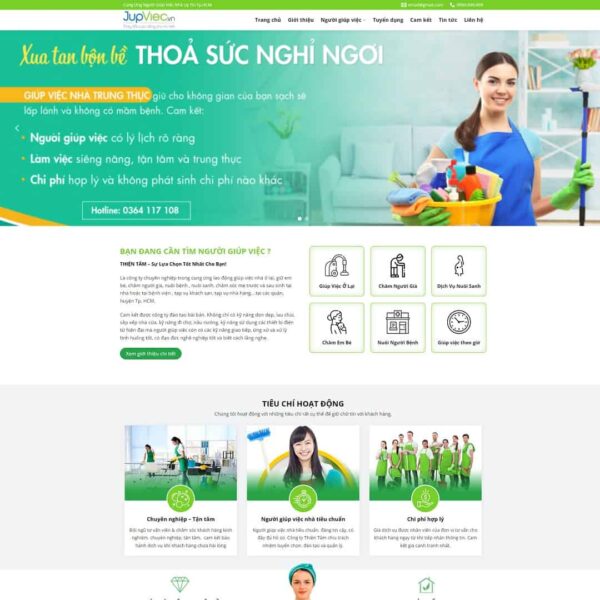 Theme WordPress dịch vụ giúp việc nhà, Công ty, Giúp việc nhà