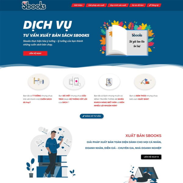 Theme WordPress dịch vụ xuất bản sách, Landing Page, ebook, Sách, Xuất bản