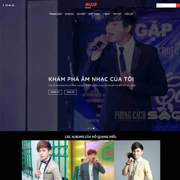 Theme WordPress giới thiệu ca sỹ, Công ty, Tin tức, ca sỹ, Giới thiệu, profile