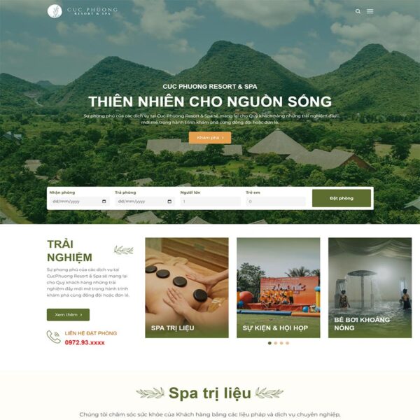 Theme WordPress khu nghỉ dưỡng, resort, Du lịch, Khách sạn, nghỉ dưỡng, Resort, Spa