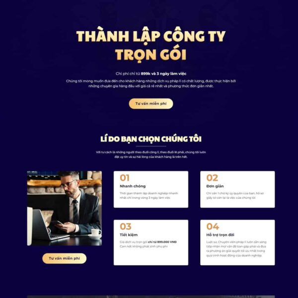 Theme WordPress landing page dịch vụ thành lập công ty, doanh nghiệp, Bonus, Landing Page, Công ty, Dịch vụ, Doanh nghiệp, Landing page