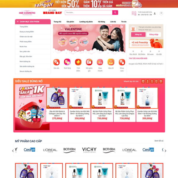 Theme WordPress mỹ phẩm 19, Làm đẹp, Cosmetic, Mỹ phẩm