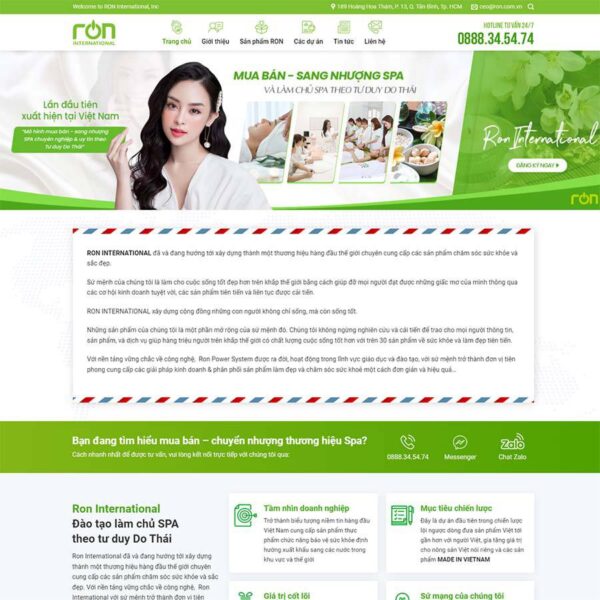 Theme WordPress nhượng quyền spa, Công ty, Làm đẹp, mua bán, Spa