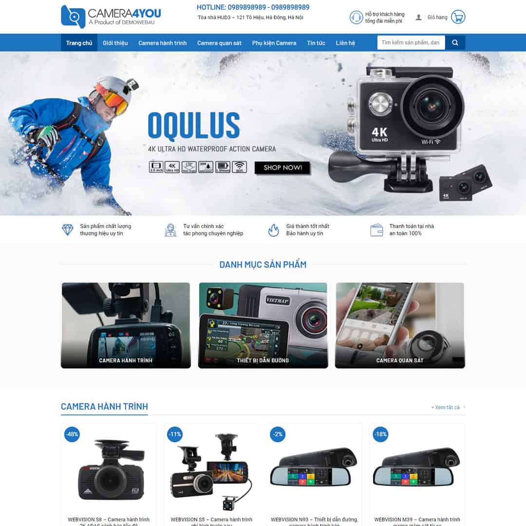 Theme WordPress Shop bán camera 01, Bán hàng, Camera, Thiết bị