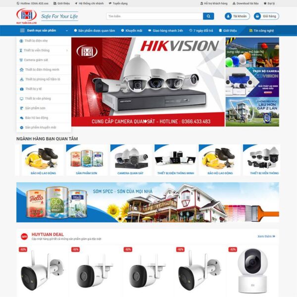 Theme WordPress shop camera 04, Bán hàng, Camera, Điện máy, Điện tử