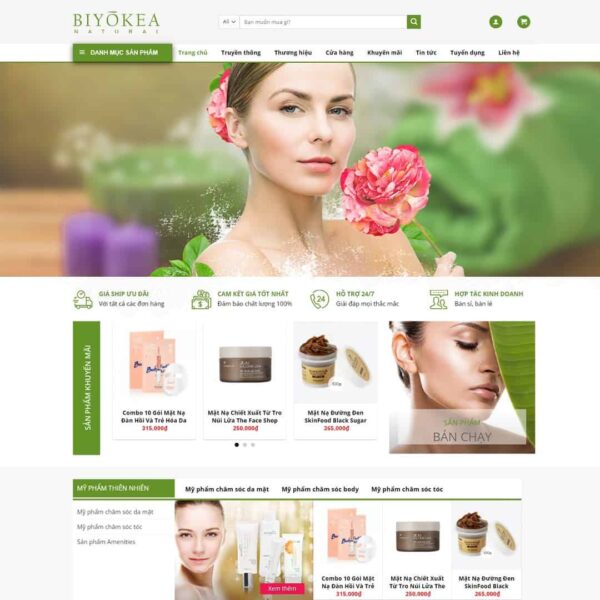 Theme WordPress Shop mỹ phẩm 07, Bán hàng, Làm đẹp, Mỹ phẩm, Spa