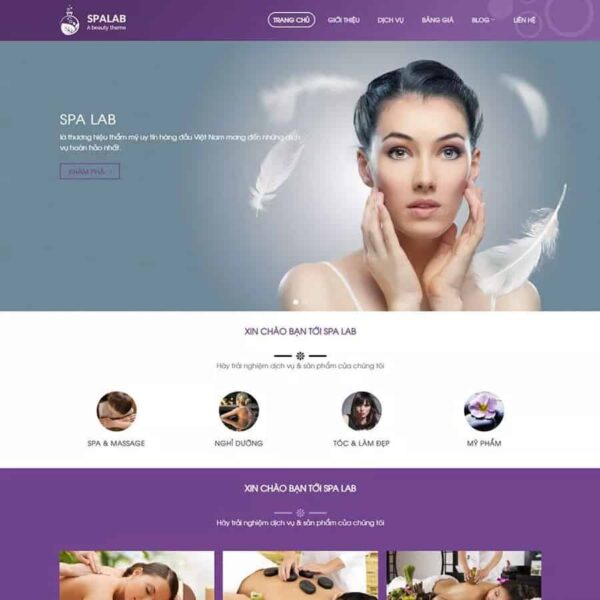 Theme WordPress Spa làm đẹp 06, Làm đẹp, Spa