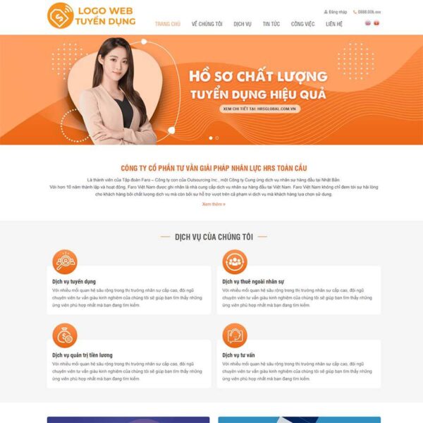 Theme WordPress tuyển dụng, việc làm 03, Công ty, nhân sự, Tuyển dụng, việc làm