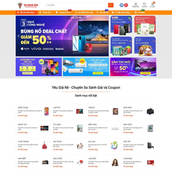 Theme WordPress web so sánh, tiếp thị liên kết, Bán hàng, affiliate, So sánh giá, Tiếp thị liên kết