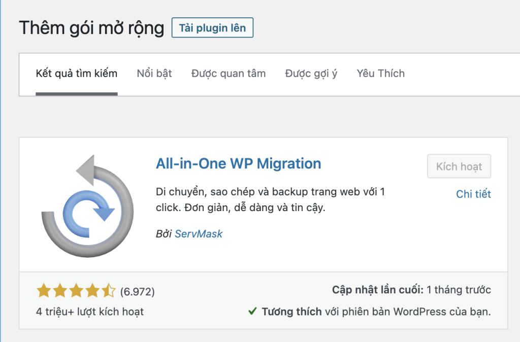 Backup Và Restore Với Plugin All-in-one Wp Migration 110site